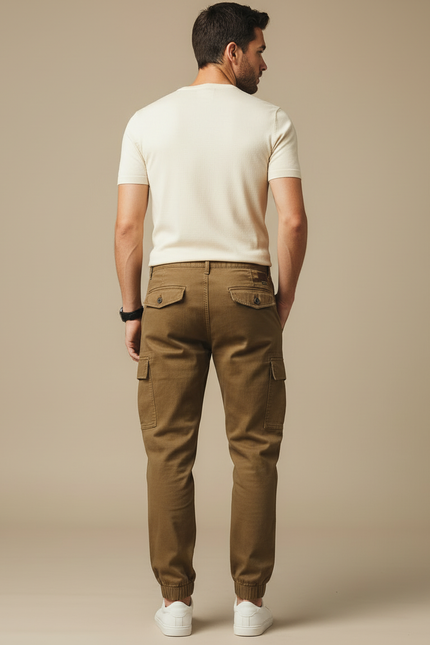 Pantalon Cargo Kaki Ample Jogger Coton Homme - vue 2