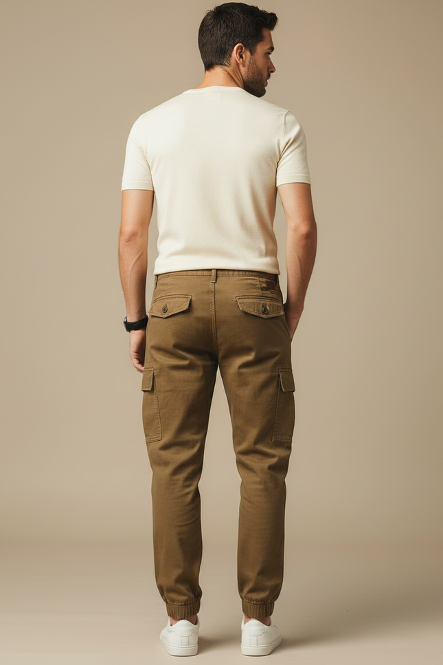 Pantalon Cargo Kaki Ample Jogger Coton Homme - vue 2
