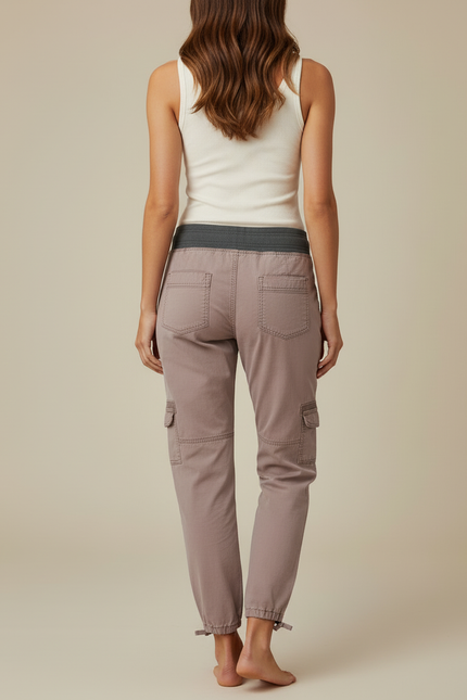 Pantalon Cargo Confortable - Marron Toile - vue 2