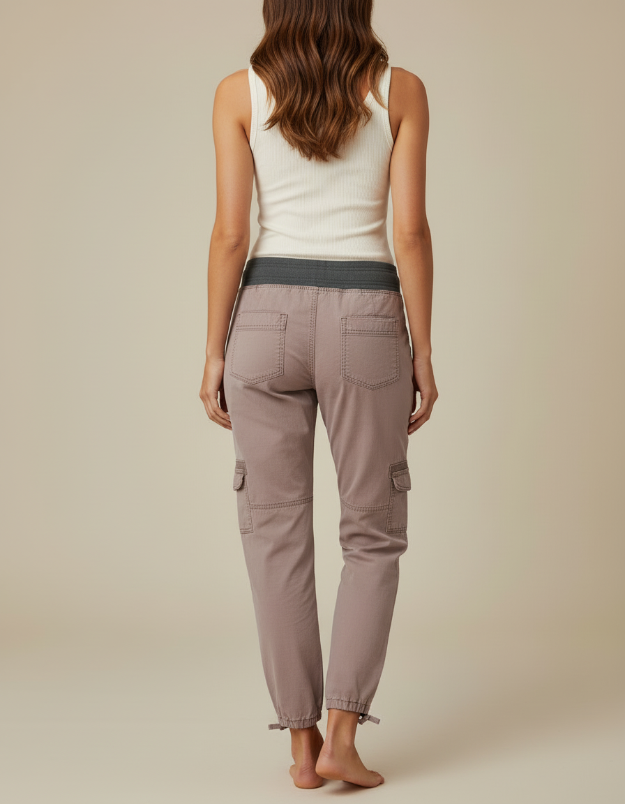 Pantalon Cargo Confortable - Marron Toile - vue 2