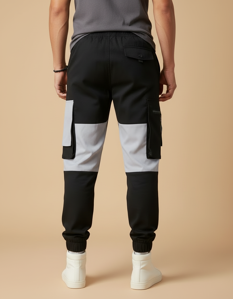 Pantalon Cargo Urbain - Noir Polyester - vue 2