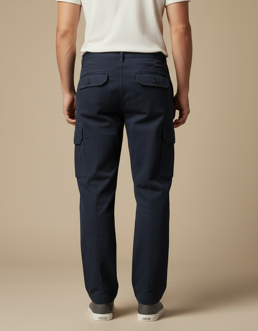 Pantalon Cargo Marine Coton Ample Décontracté Homme - vue 2