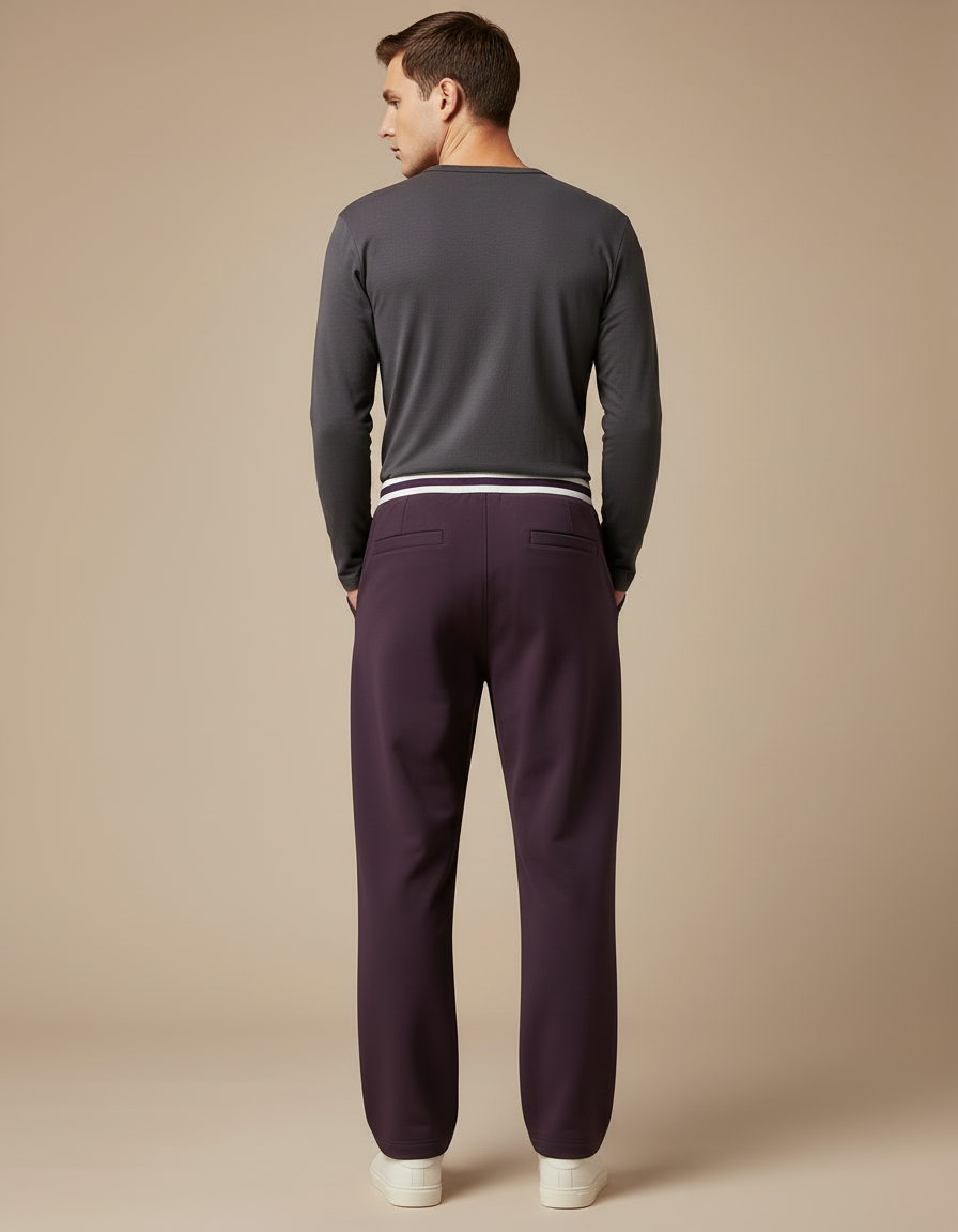 Pantalon Cargo Violet Homme Décontracté Zippé Cordon - Polyester - vue 2