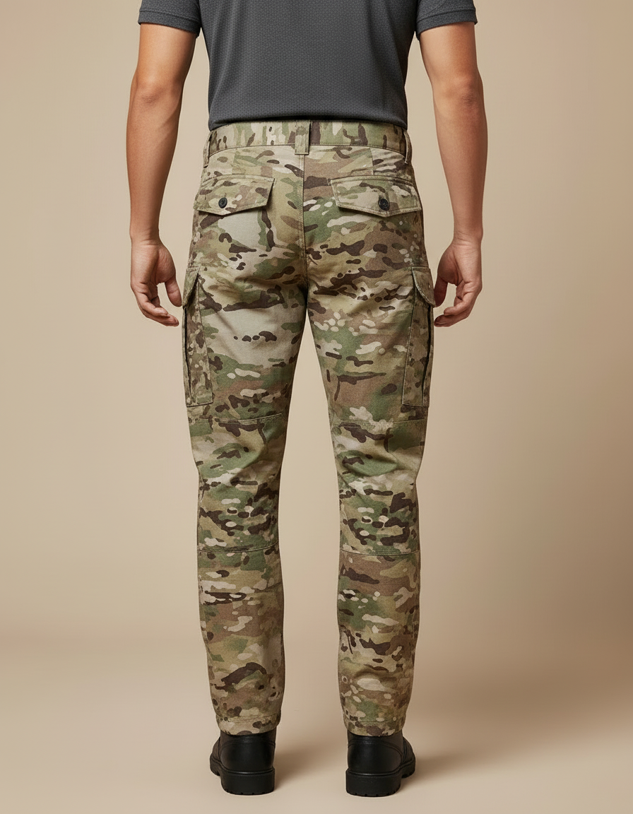 Pantalon Cargo Militaire Camouflage Tactique Multipoches Homme - Multicolore Toile - vue 2