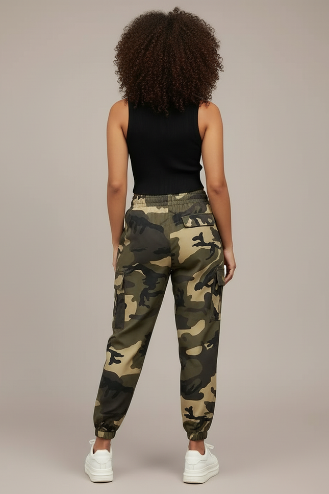 Pantalon Cargo Imprimé Camouflage - Polyester - vue 2