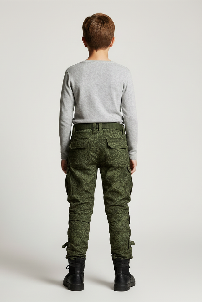 Pantalon Cargo Camouflage Militaire Tactique Multipoches Genouillères - Vert Toile - vue 2