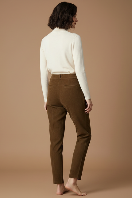 Pantalon Cargo Marron Côtelé Droit Décontracté Femme - Cordé - vue 2