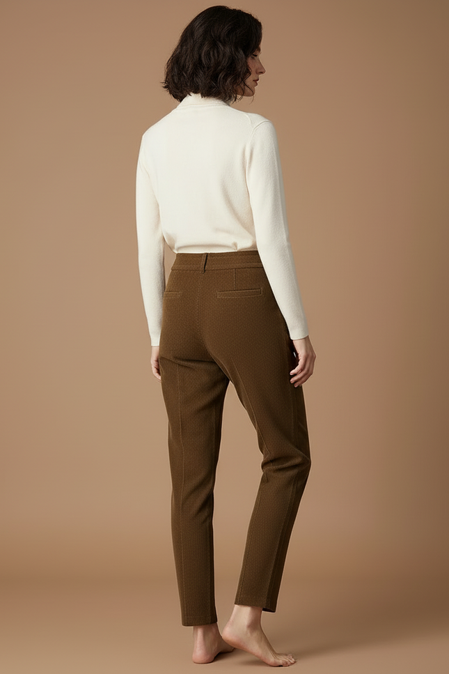 Pantalon Cargo Marron Côtelé Droit Décontracté Femme - Cordé - vue 2