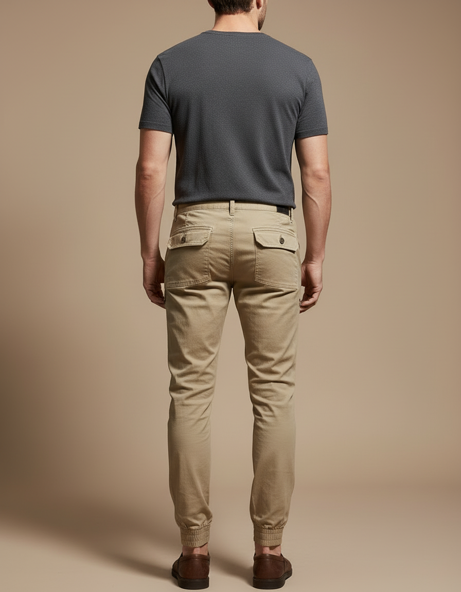Pantalon Cargo Beige Homme Coton Slim Jogger - vue 2