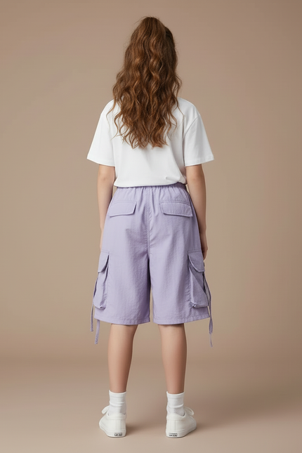 Pantalon Cargo Violet Ample Léger Enfants - Polyester - vue 2