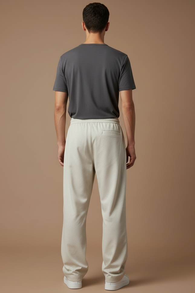Pantalon Cargo Beige Droit Maille Décontracté Homme - vue 2