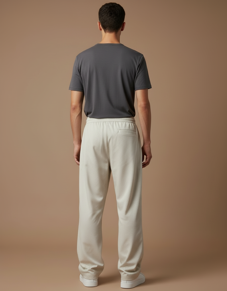 Pantalon Cargo Beige Droit Maille Décontracté Homme - vue 2