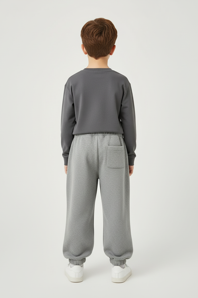 Pantalon Cargo Gris Ample Molletonné Enfant Décontracté Cartoon - vue 2