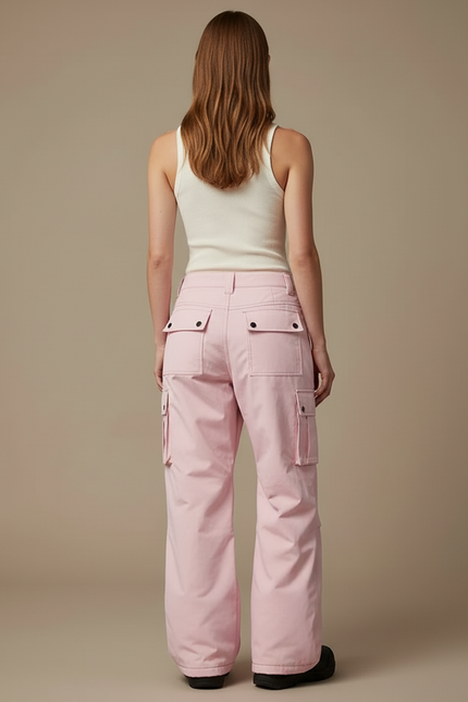 Pantalon De Ski Cargo Femme - Rose Polyester - vue 2