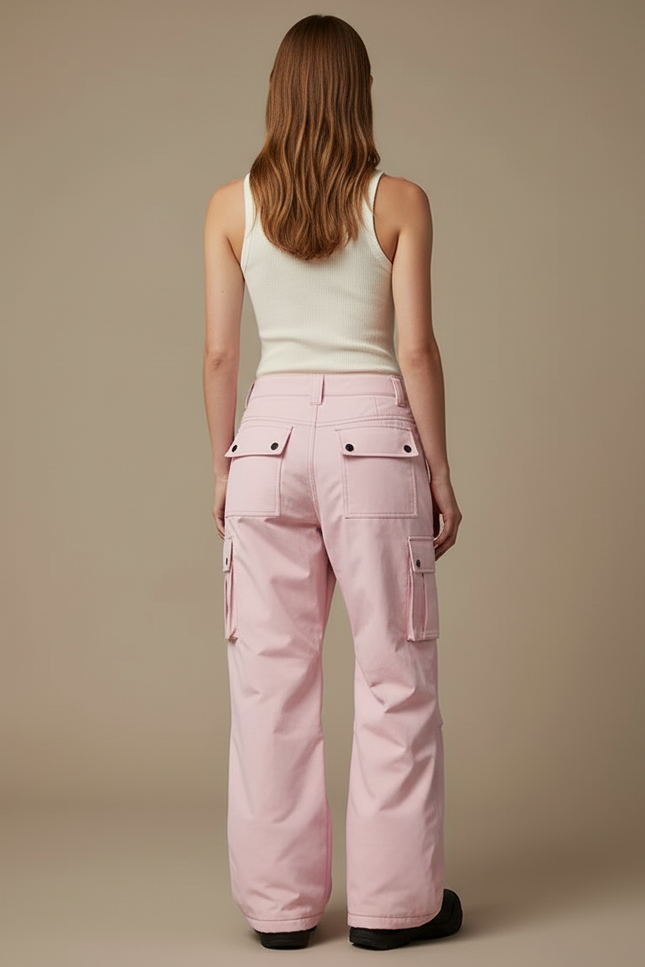 Pantalon De Ski Cargo Femme - Rose Polyester - vue 2