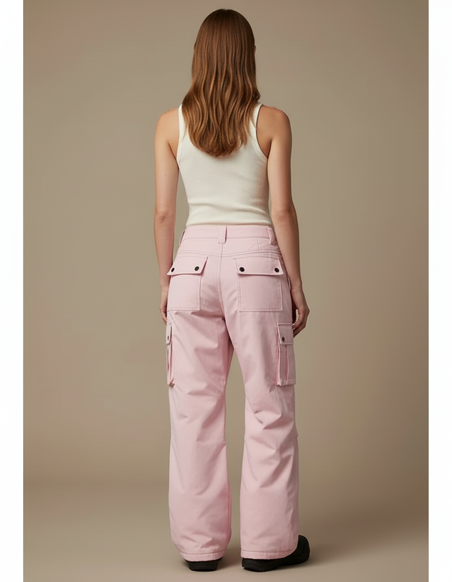 Pantalon De Ski Cargo Femme - Rose Polyester - vue 2