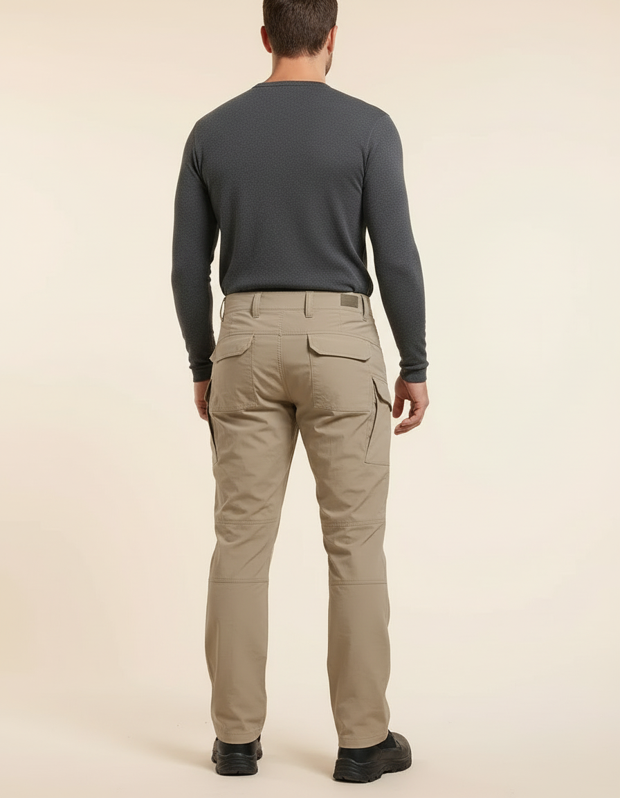Pantalon Cargo Homme Kaki Tactique Multipoches Résistant Décontracté - Polyester - vue 2