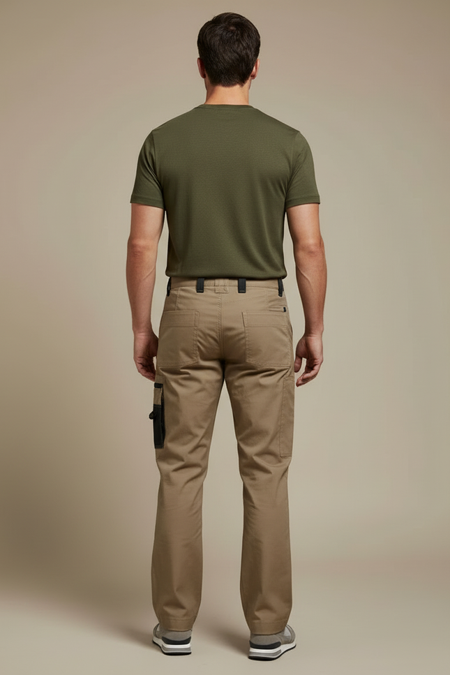 Pantalon Cargo Beige Homme Multi-Poches Droit Décontracté - Toile - vue 2