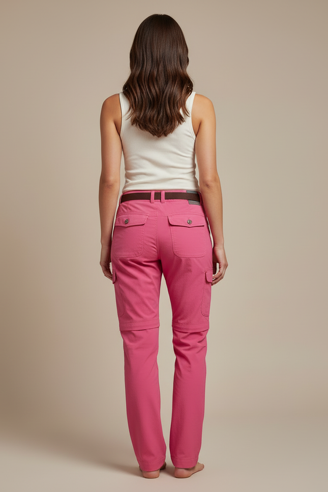 Pantalon Cargo Rose Convertible Léger Femme - Polyester - vue 2