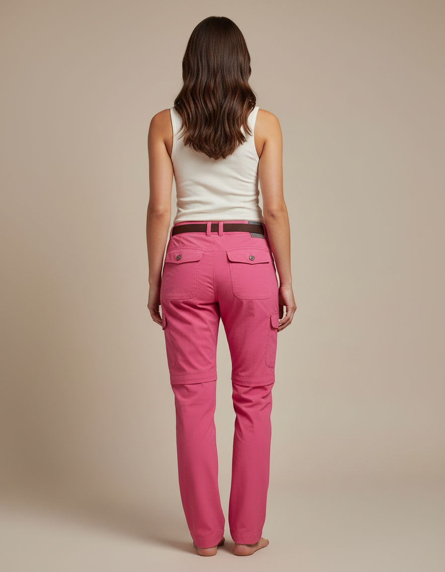 Pantalon Cargo Rose Convertible Léger Femme - Polyester - vue 2