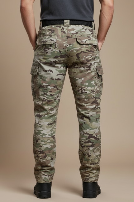Pantalon Cargo Camouflage Militaire Homme Multipoches Tactique Résistant - Multicolore Toile - vue 2