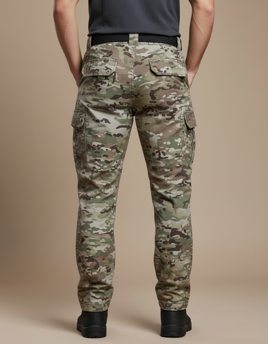 Pantalon Cargo Camouflage Militaire Homme Multipoches Tactique Résistant - Multicolore Toile - vue 2