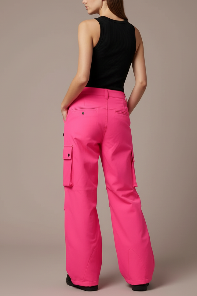 Pantalon De Ski Cargo - Rose Polyester - vue 2