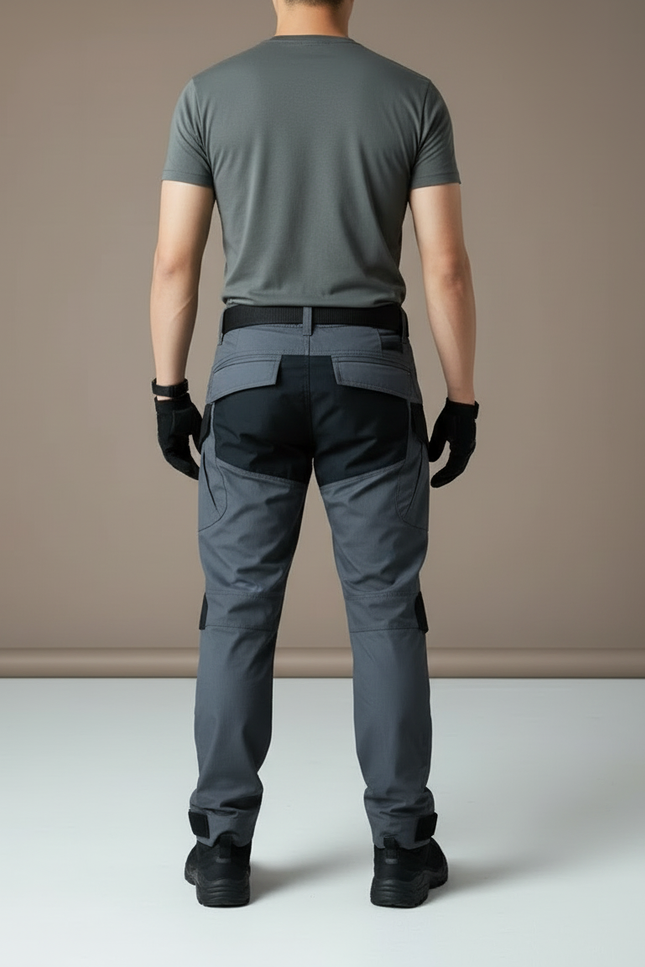 Pantalon Cargo Gris Tactique Multi-Poches Renforcé - Polyester - vue 2