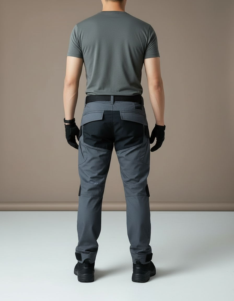 Pantalon Cargo Gris Tactique Multi-Poches Renforcé - Polyester - vue 2