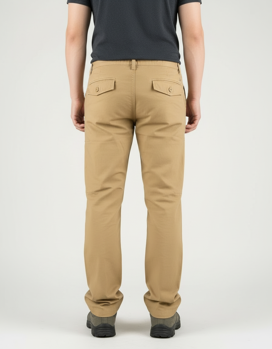 Pantalon Cargo Beige Multipoches Coton Décontracté Homme - Toile - vue 2
