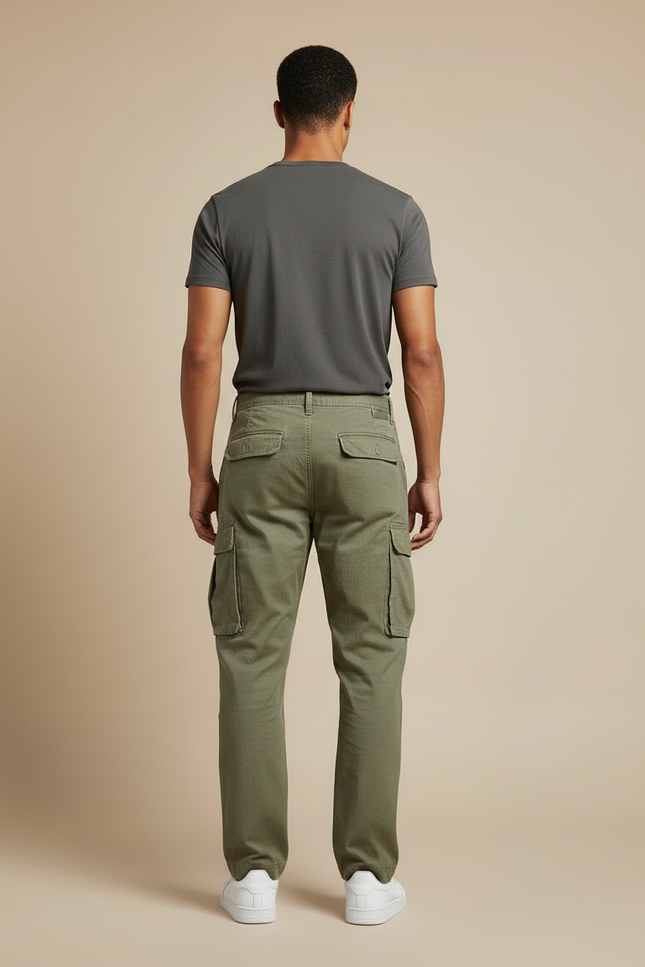Pantalon Homme Cargo Kaki - Toile - vue 2