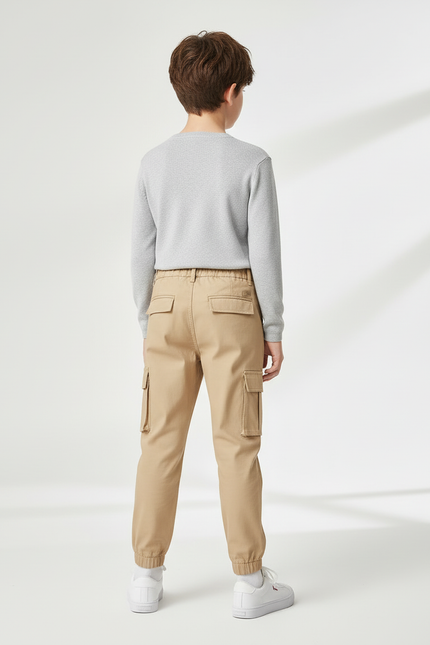 Pantalon Cargo Beige Décontracté Multipoches Enfant - Coton - vue 2