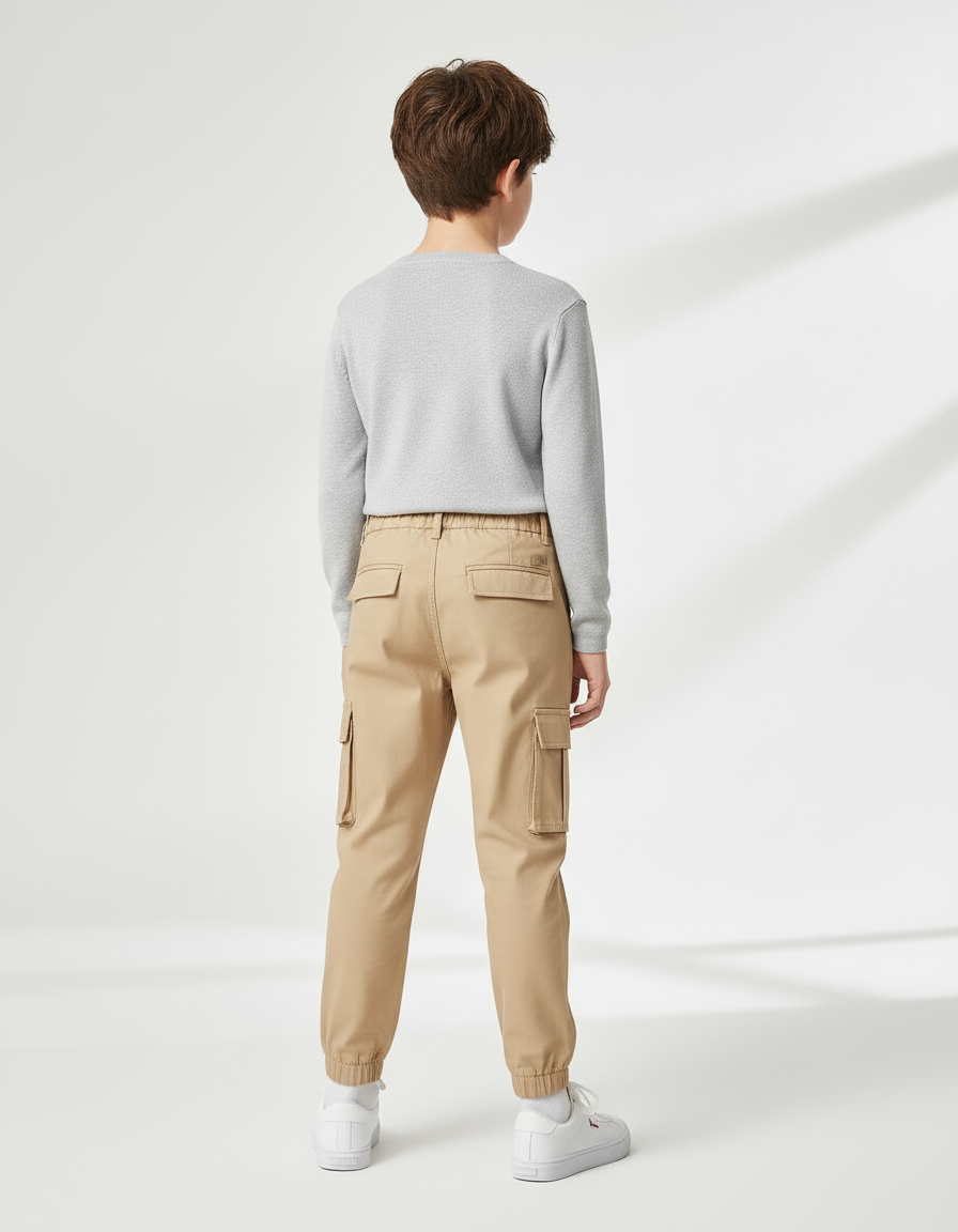 Pantalon Cargo Beige Décontracté Multipoches Enfant - Coton - vue 2