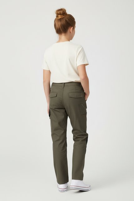 Pantalon Cargo Kaki Enfant, Robuste, Décontracté, Multi-poches - Toile - vue 2