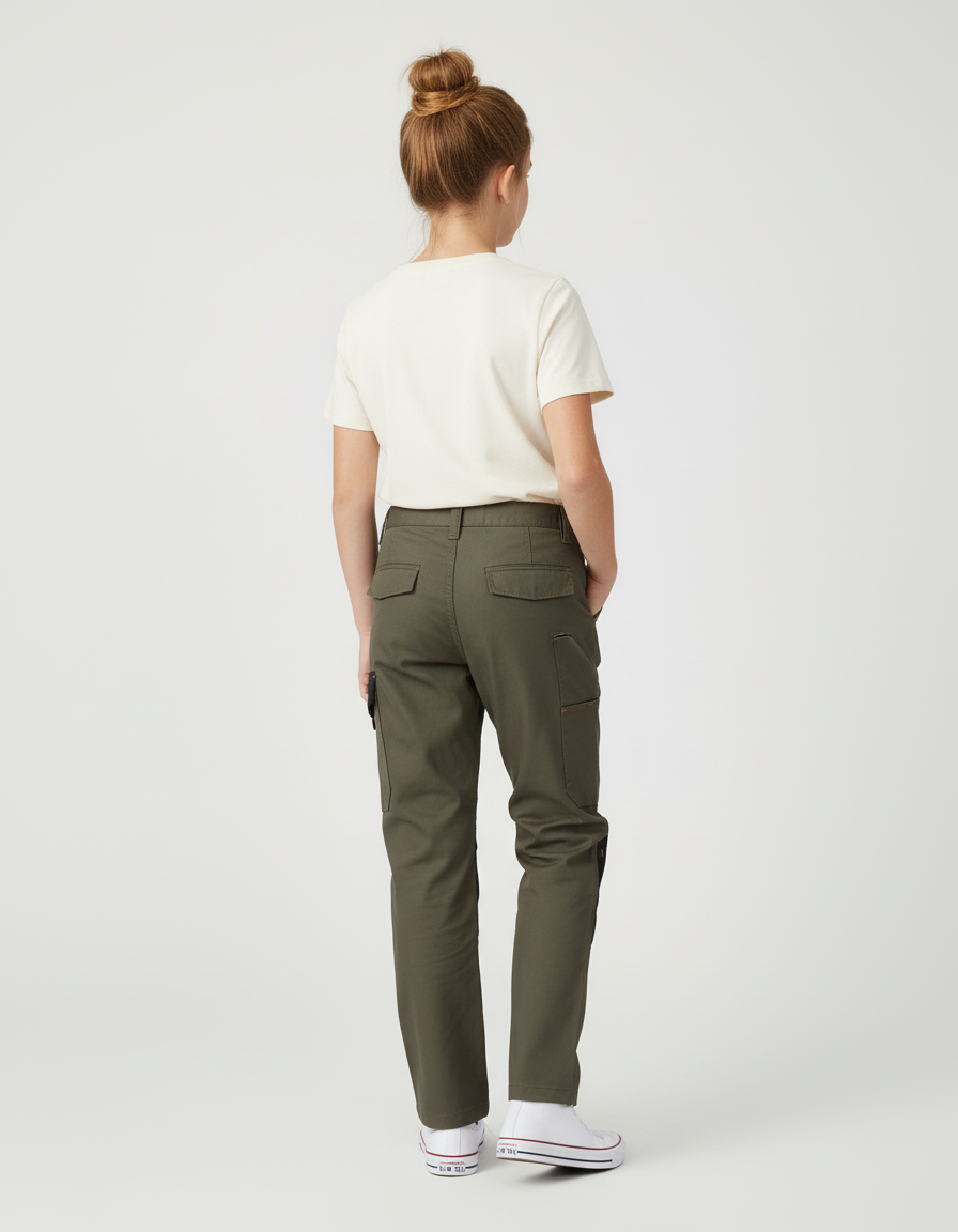 Pantalon Cargo Kaki Enfant, Robuste, Décontracté, Multi-poches - Toile - vue 2