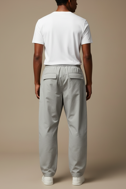 Pantalon Cargo Gris Clair Ample Décontracté Homme - Polyester - vue 2