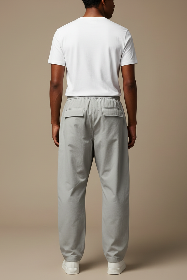 Pantalon Cargo Gris Clair Ample Décontracté Homme - Polyester - vue 2