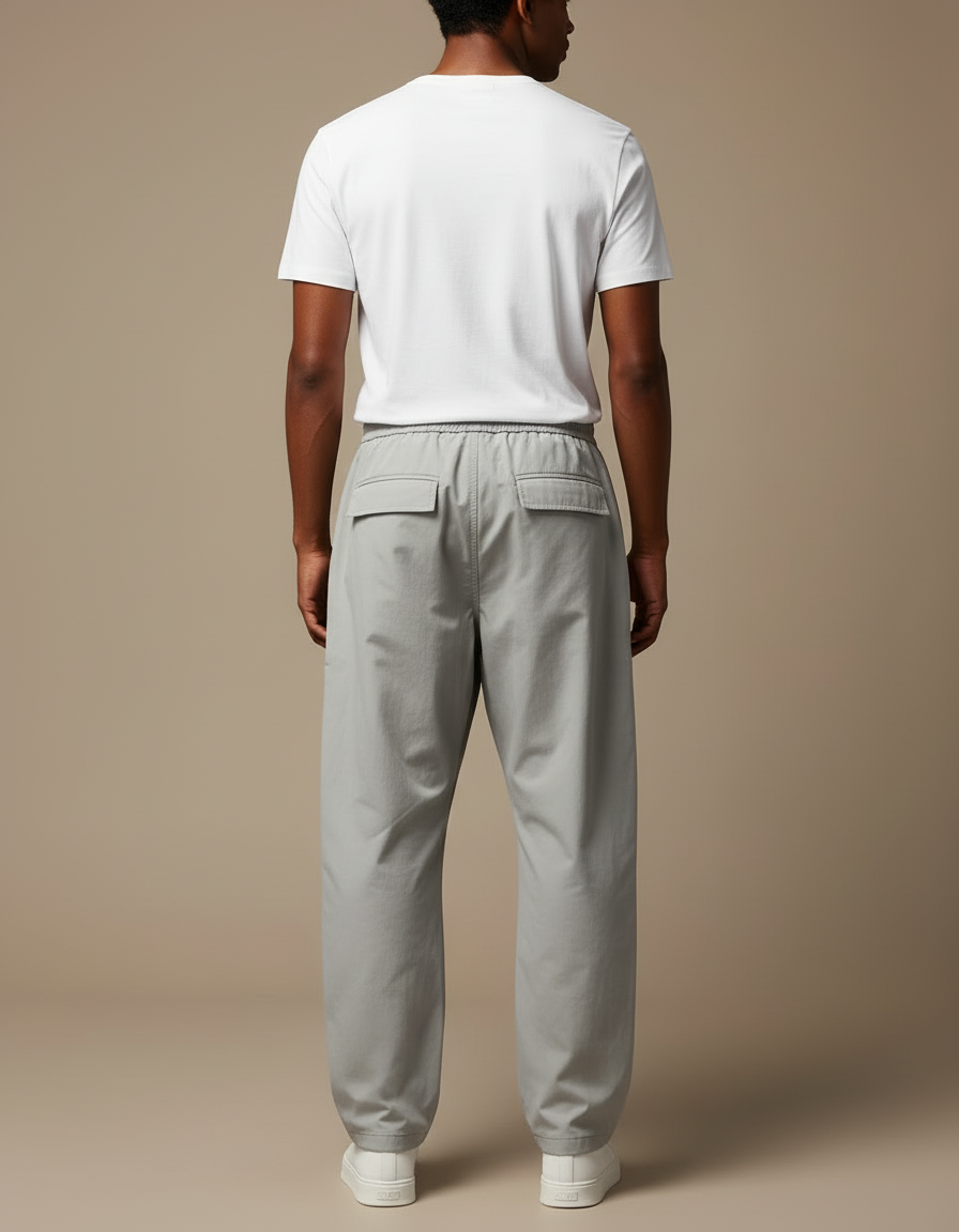 Pantalon Cargo Gris Clair Ample Décontracté Homme - Polyester - vue 2