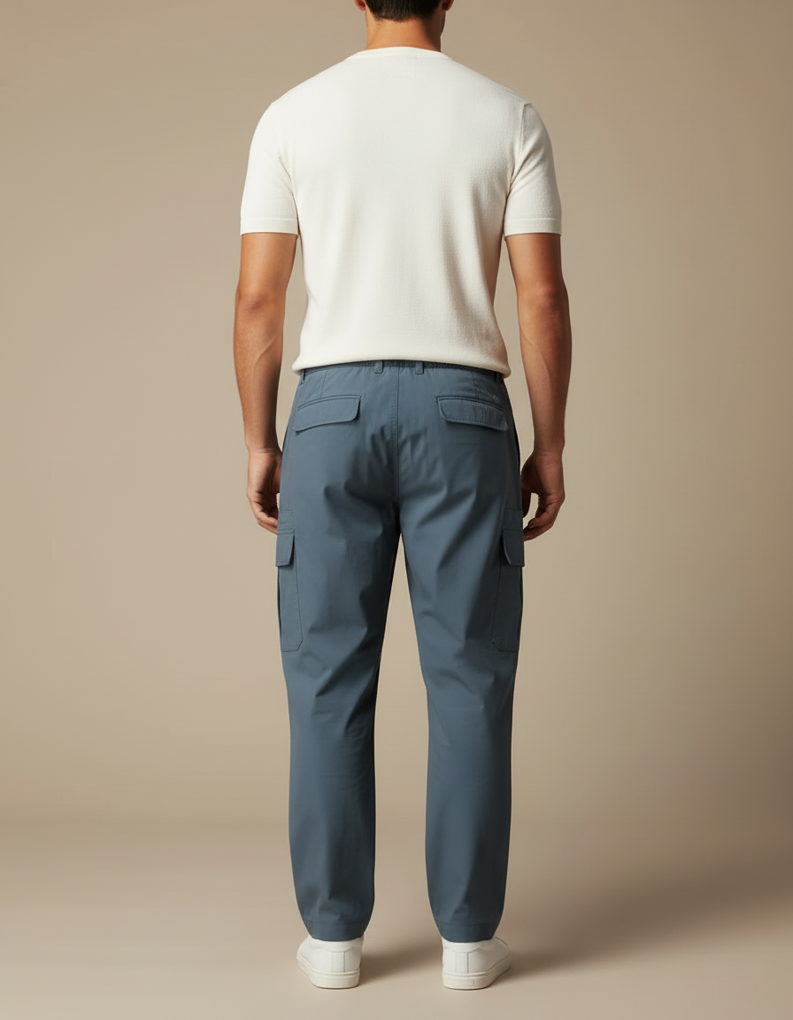 Pantalon Cargo Polyester - Bleu - vue 2