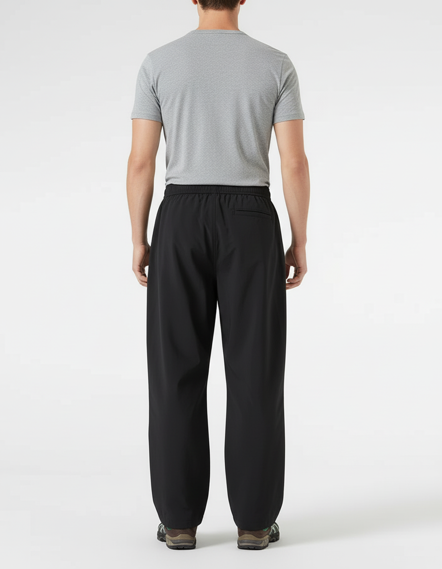 Pantalon Cargo Noir Homme Ample Décontracté Multipoches - Polyester - vue 2