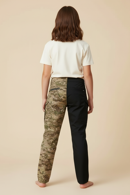 Pantalon Cargo Bicolore Camouflage Noir Enfant Respirant - Multicolore Polyester - vue 2