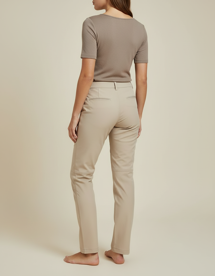 Pantalon Cargo Beige Droit Multipoches Stretch Femme - Polyester - vue 2