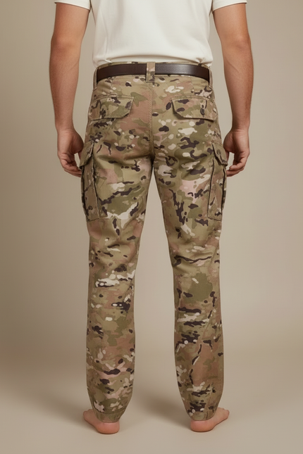 Pantalon Cargo Camouflage Militaire Multi-Poches Durable - Multicolore Toile - vue 2
