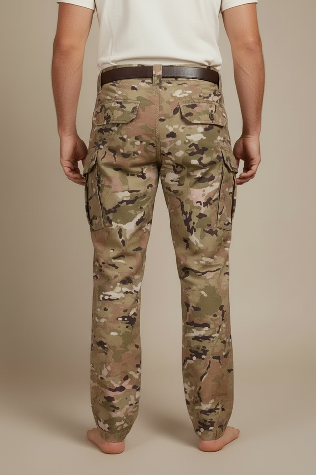 Pantalon Cargo Camouflage Militaire Multi-Poches Durable - Multicolore Toile - vue 2