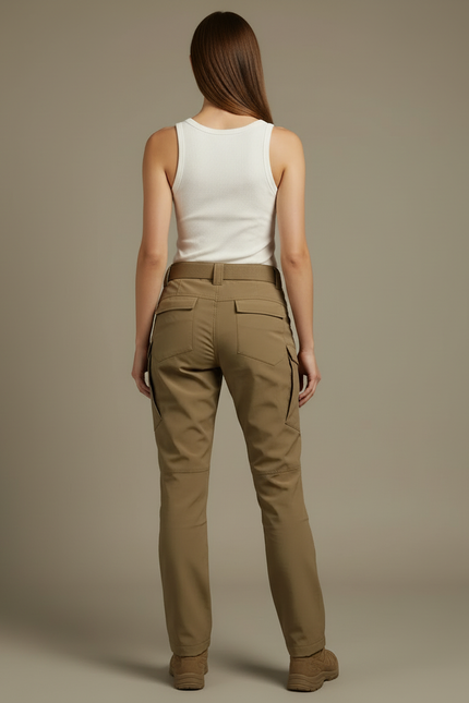 Pantalon Cargo Femme Kaki Multipoches Tactique Slim - Polyester - vue 2