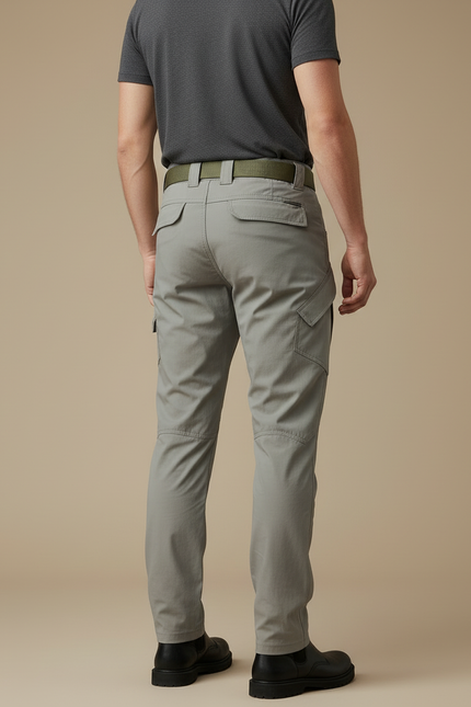 Pantalon Cargo Homme Tactique Gris Multipoches Résistant - Polyester - vue 2