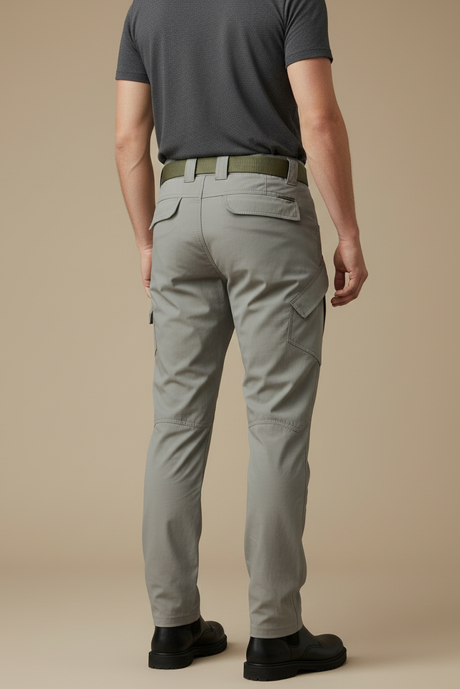 Pantalon Cargo Homme Tactique Gris Multipoches Résistant - Polyester - vue 2