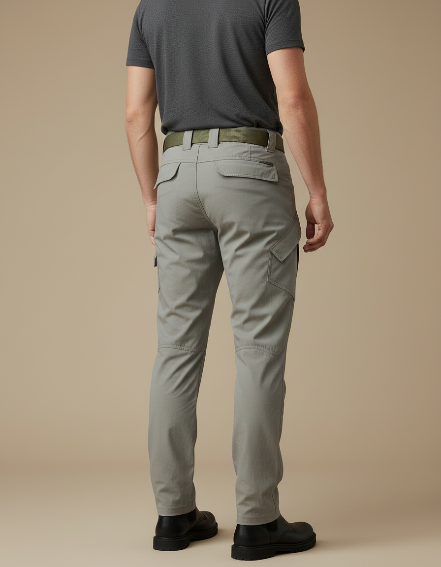 Pantalon Cargo Homme Tactique Gris Multipoches Résistant - Polyester - vue 2
