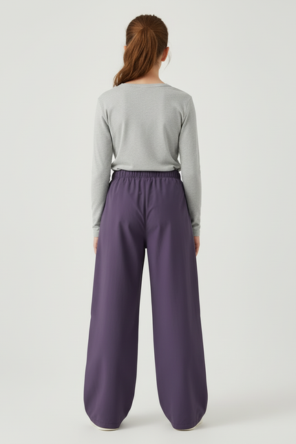 Pantalon Cargo Violet Ample Fluide Enfant - Polyester - vue 2