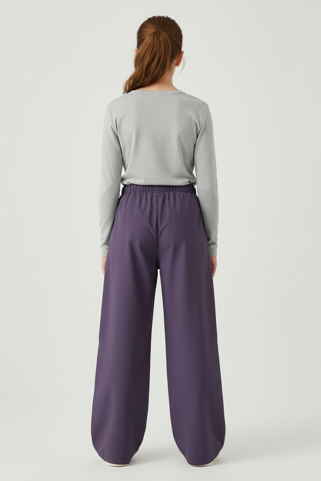 Pantalon Cargo Violet Ample Fluide Enfant - Polyester - vue 2